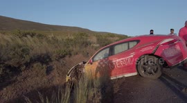 Belgian man crashes Porsche in South Africa and walks away unscathed