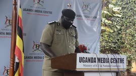 Police spokesperson Fred Enanga speaks about police banning procession of supporters for Presidential candidates in Kampala, Uganda