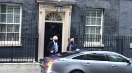 UK Prime Minister Boris Johnson leaves 10 Downing Street to update Parliament on new Lockdown