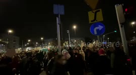 Women rally against near-total abortion ban in Warsaw, Poland