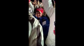 9-year-old boy overwhelmed with emotion, cries at sight of Trump during rally