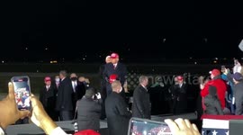 Trump ends presidential campaign tossing hats to crowd in Grand Rapids, Michigan