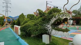 Stunning dragon shaped grasses planted in Melaka Malaysia