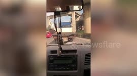 Truck Driver Goes Fishing While Stuck In Traffic Jam