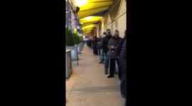 Huge numbers of people line up to vote soon after dawn in New York
