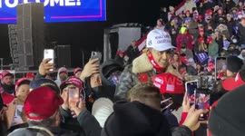 Rapper Lil Pump attends Trump's final rally in Grand Rapids, Michigan