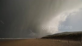 Intense Hail Shower Over Benone Beach