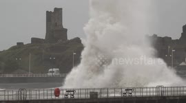 Storm Elen hits Aberystwyth in West Wales