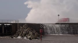 Storm Dennis hits Lighthouse in Aberystwyth