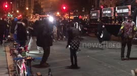 Lively Black Lives Matter protesters dance near the White House as they await the 2020 presidential election results
