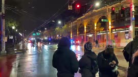 Seattle police threaten protesters with arrests as dozens take to the streets on election night