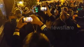 Protester punched as tensions flare during protest in Washington, D.C.