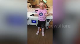 A little girl who suffered excruciating burns in a tragic farming accident