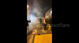 Smoke bombs and tension at Election Day protest in Washington DC