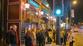 Customers queue outside Wetherspoons in London just hours ahead of a second national lockdown