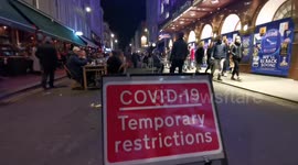 Busy Soho on last night before Lockdown