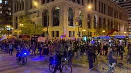 Chicago marchers on Trump Tower and demand Trump's ouster as election math starts to favor Biden