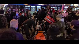 Injured Protester, Violent Riots erupted out of Anti Trump and BLM Protests in New York City, Manhattan.