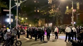 Crowds face off with New York police amid election protests
