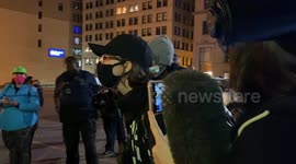 Democrat Protester Argues With Trump Supporter In Pittsburgh, Pennsylvania