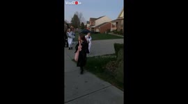 Bush Prank While Trick Or Treating