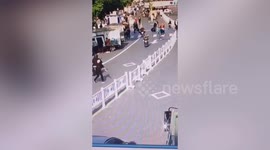 Chinese man taken to hospital after failing to jump over central reservation on road
