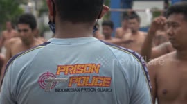 Fight Covid-19 by increasing the body's immunity, hundreds of prisoners in Indonesia, exercise together with joy