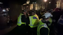 Police arrested anti locdown protester violently in London’s Trafalgar Square on the first day of lockdown