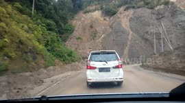 Very Scary Road In Landslide Threat