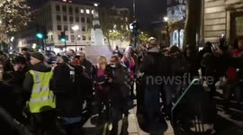 Million Mask March Protest In Trafalgar Square scene