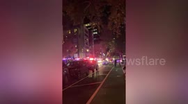 NYPD officers converge on Union Square in New York City as US election protests continue