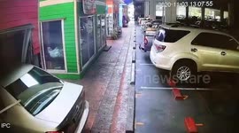 Thai driver crashes through shop after pushing accelerator instead of reverse