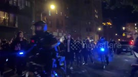 US Election 2020 – Heavy Police Presence Seen During Another Night Of Protests In NYC