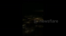 Aerial view of fireworks booming across London on  Bonfire Night