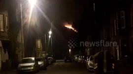 Fire on Arthur's Seat in Edinburgh following Bonfire Night celebrations