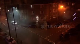 Teenagers shoot fireworks at scarily close range on Bonfire Night in Scotland