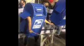 Mailbox twerks in Philadelphia as mail-in voting has given Pennsylvania to surging Biden as presidency looms