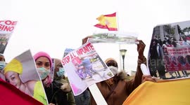 Ciudadanos de Guinea Conakry se manifiestan en contra del dictador Alpha Conde en Madrid, España