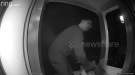 Doorbell cam captures moment fully-grown man snatches all the Halloween treats