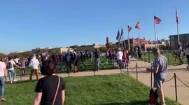 Trump supporters hold counter-protest at Washington Monument in Washington, D.C.