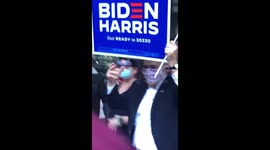 Senator Chuck Schumer joins celebrations in New York City after Biden victory