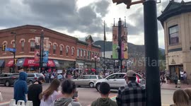 Election celebration in Boulder Colorado as Joe Biden wins