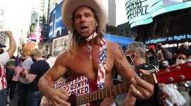 Times Square's famous 'Naked Cowboy' says he's gotten rid of his Trump guitar and underwear after Biden victory