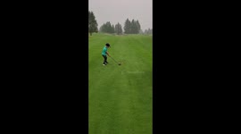 Shane Sky 5 years old making a birdie on a par 4 at 160 yrds