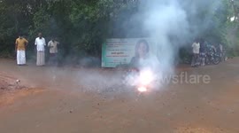 Locals from village of Kamala Harris's grandfather celebrate her win with firecrackers