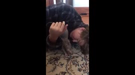 hairless cat wipes his but on boys face