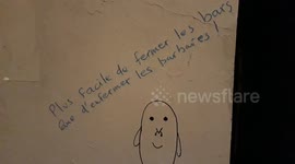 Covid+terrorism in the world: Graffiti reading in french