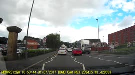 Old Man crossing road not happy
