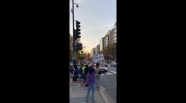 Residents of Washington, D.C., celebrate Biden’s win in the 2020 presidential election and protest Trump outside the White House