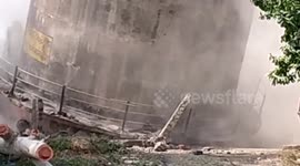 40-year-old dilapidated water tank demolished in central India